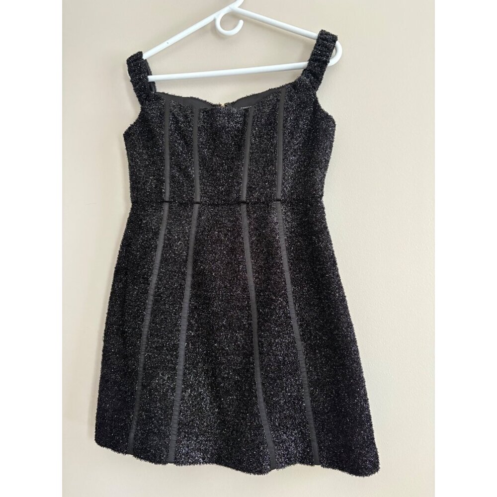 Alice McCall She's Electric Black Metallic Off Shoulder Mini Dress Size 8 - Picture 5 of 14
